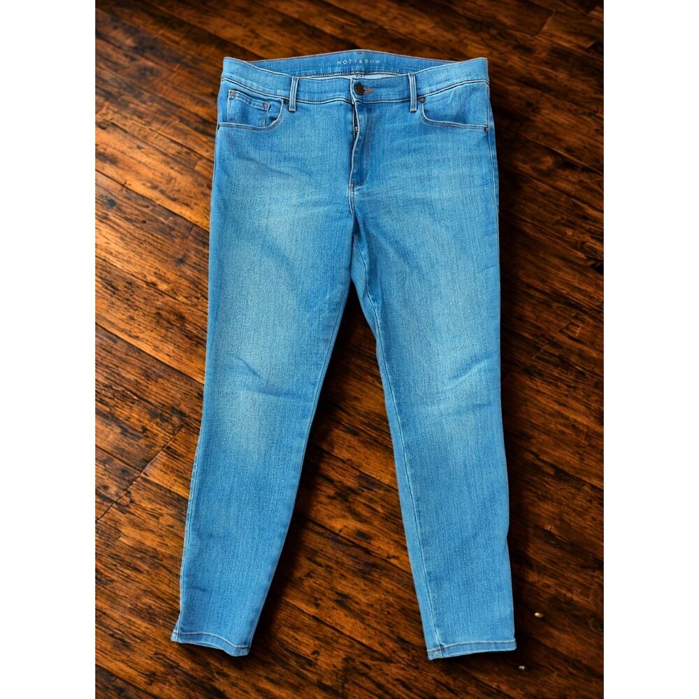 Mott & Bow Jane Mid Rise Skinny Jeans Women’s 32x28 Light Blue Stretch Denim - Picture 2 of 11
